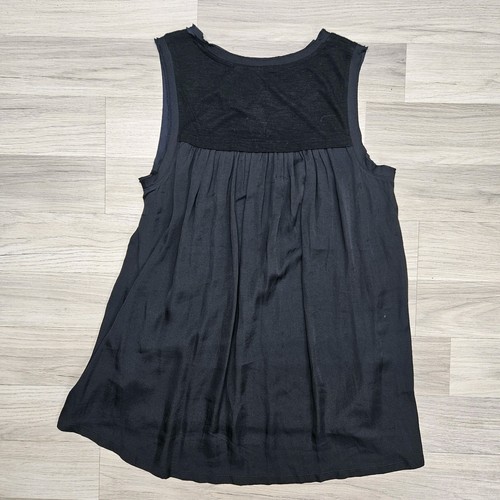 Gap Womens Solid Black Flowy Tank Size Small Distressed Edges - Picture 9 of 9