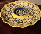 Pieroth Decorative Ceramic Snack Platter Yellow and Blue Colour.