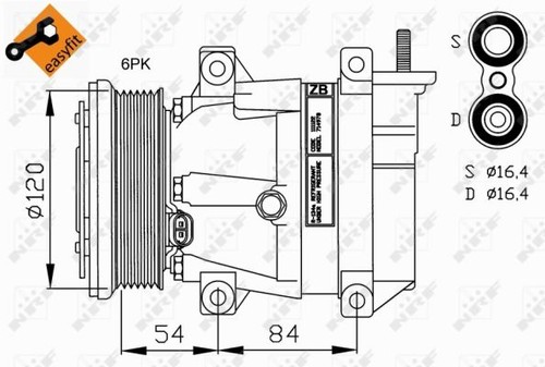COMPRESSOR AIR CONDITIONING 32220 FOR DAEWOO KALOS LACETTI/Hatchback NUBIRA 1.4L - Picture 2 of 10