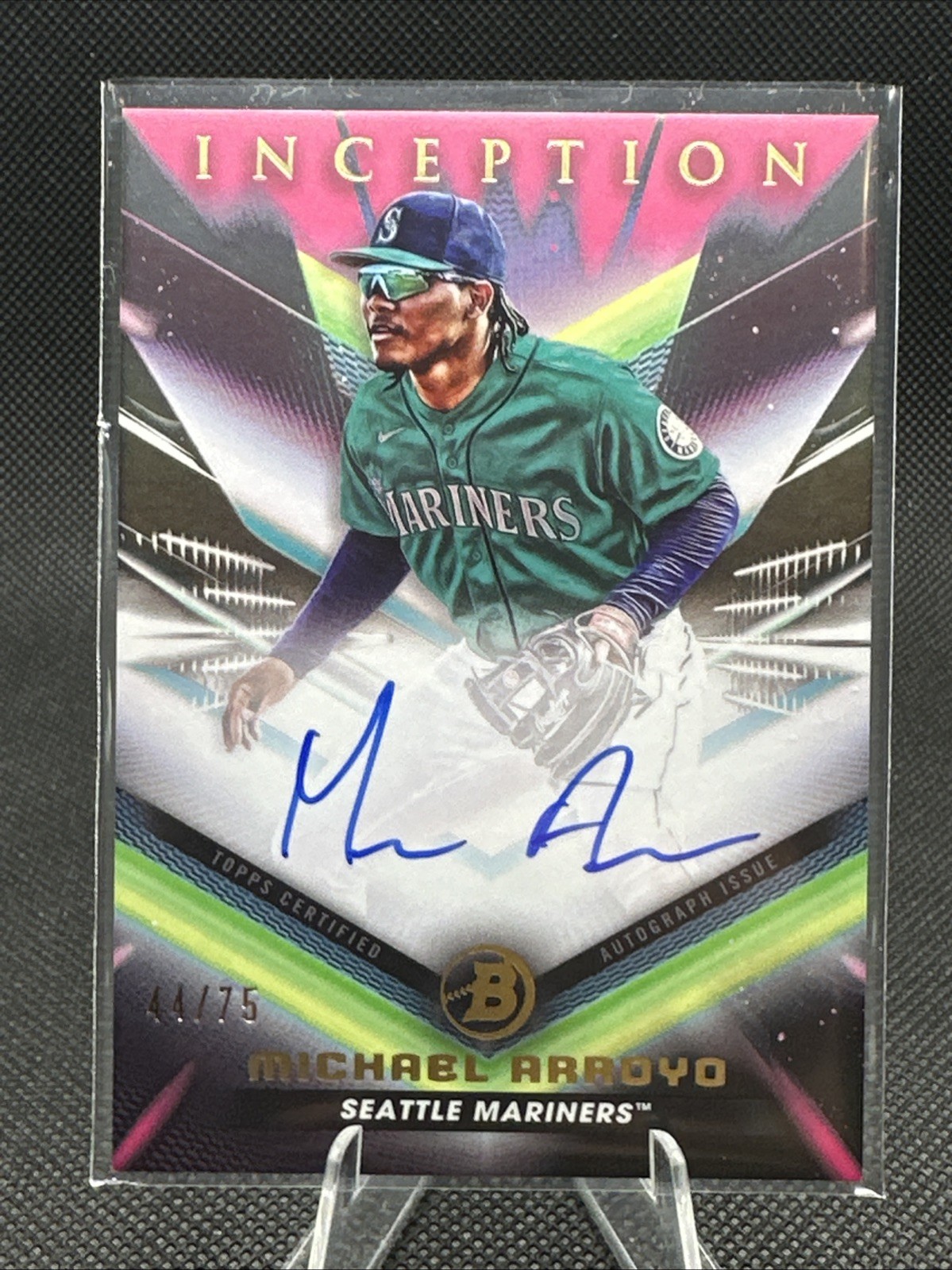 Michael Arroyo 2023 Bowman Inception - Auto Fuchsia Foil /75 - Mariners #BPA-MA