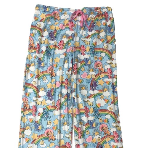 Pantalones para dormir para mujer azul arco iris cuidado osos pantalones de pijama medianos - Imagen 2 de 2