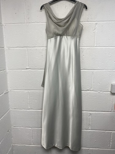 Allure Noir Smokey Silver Shimmer Formal Party Gown Prom Dress Size 10 PC - Picture 7 of 10