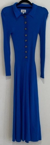 Seed Dress Womens 2XS Blue Ribbed polo button down knit dress Size XXS