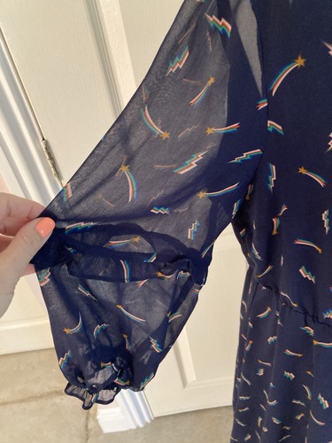 BEAUTIFUL BODEN DRESS SHOOTING STAR SIZE UK 16 REG SHEER FABRIC LINED VGC - Picture 2 of 7