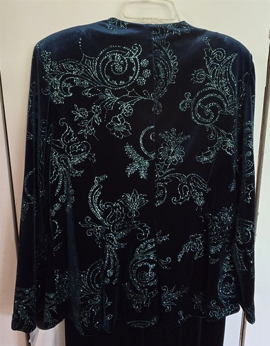 Neu mit Etikett Vintage Damen 18 türkisgrün ärmelloses halbformelles Kleid mit glitzernder Jacke - Bild 12 von 12