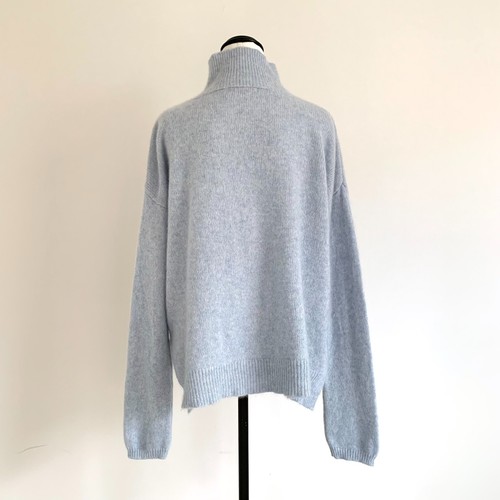 ALESSANDRA baby blue cashmere heart high neck polo jumper sz M - Picture 4 of 8
