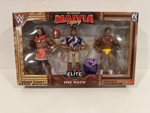 BRAND NEW WWE Maivia Legacy 3 Pack Elite Collection WWE Generations The Rock - Picture 1 of 7