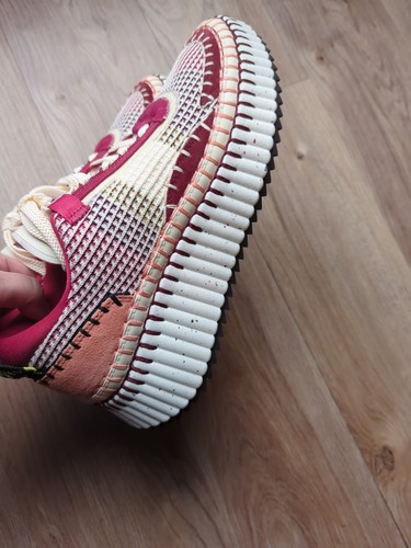 Chloe Nama Platform Whipstitch Sneakers Ruby Womens 41 - Picture 4 of 16