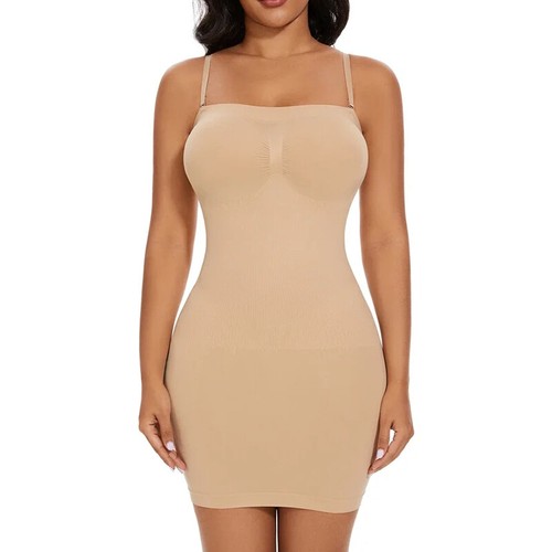 Womens Strapless Full Body Shaper Slips Tummy Control Slimming Shapewear Dress - 第 16/18 張圖片