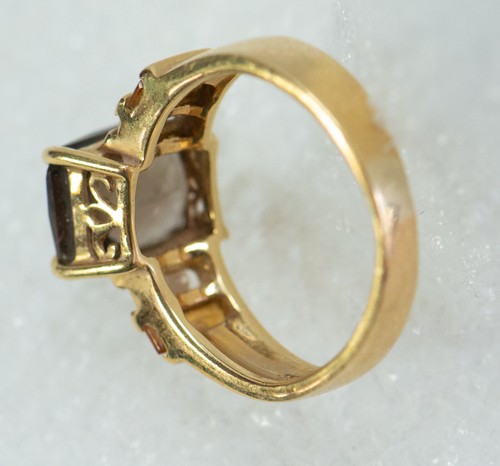 Smokey Topaz Emerald Cut Ring 18K Yellow gold - Picture 5 of 12