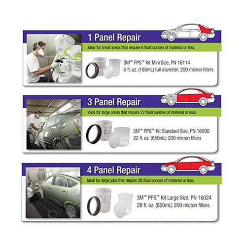 3M 16024 PPS Large Kit with 200 Micron Filters Clear White Graduated Measurement - Picture 2 of 4