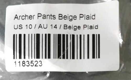Princess Polly Archer Pants Womens Beige Plaid Sz 10 NEW - Picture 5 of 6