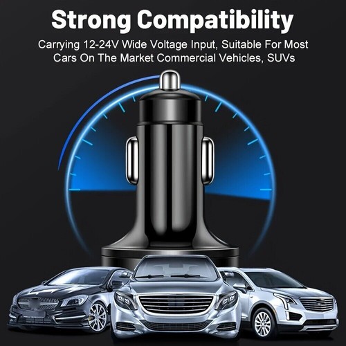 Adaptateur Multi-Port 6 en 1 Chargeur Voiture avec Écran USB 3.0/3.1A Charge Rapide - Photo 9 sur 10
