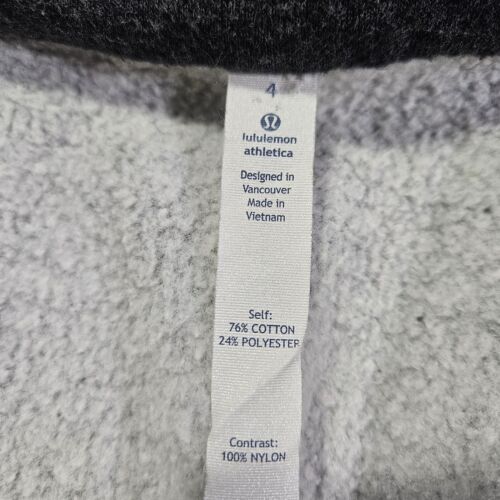 Lululemon Hooded Jacket Women 4 Gray Full Zip Fleece Lined High Collar Run - 第 3/15 張圖片
