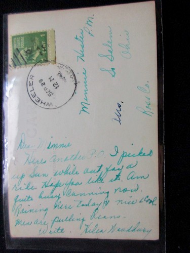 RPPC US POST OFFICE MT PLEASANT MICHIGAN c 1946 POSTMARK WHEELER MICHIGAN - Picture 2 of 2