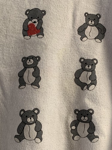 Vintage Kids Sweatshirt 80s 90s Teddy Bear M Crew Neck Adorable - Picture 5 of 13