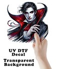 Halloween Gothic Vampire UV DTF Transparent Sticker / Decal