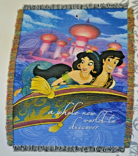 Disney Aladdin Jasmine Woven Tapestry Throw Blanket A Whole New World 48"x60" - Picture 2 of 3