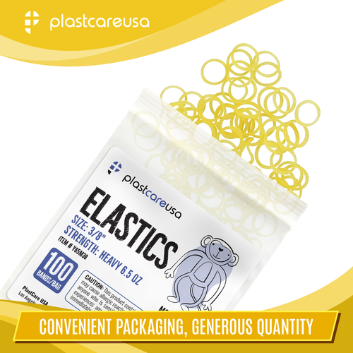 100 Medium 4.5 Oz 1/4" Fox Orthodontic Latex Elastic Rubber Bands Braces - Picture 2 of 7