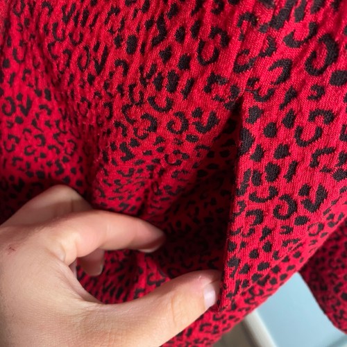 JM Collection Jacket Women XL Red Black Animal Print Cheetah Fall Winter Pockets - Picture 6 of 10
