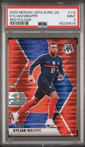 2020 Panini Mosaic UEFA Euro ‘20 KYLIAN MBAPPE Red Pulsar France PSG PSA 9 MINT