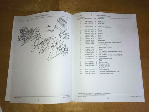MS 311 391 MS311 MS391 Service Workshop Repair - Parts List & Operators Manual - Picture 4 of 4