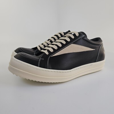 靴 43 DRKSHDW - Vintage Sneaks Rick Owens DRKSHDW Vintage Sneaks - Black/Milk Cotton Canvas
