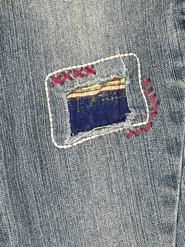 The Children’s Place Embroidered Patchwork Jeans Capris Sz 6 Adjustable Waist - Picture 6 of 15
