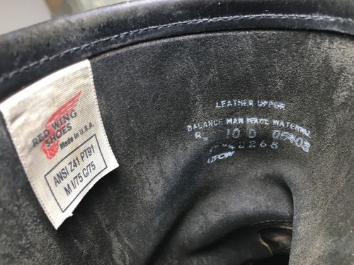 Vintage Red Wing 2268 Steel Toe Black Leather Engineer Biker Boots Size 10 - Picture 11 of 11