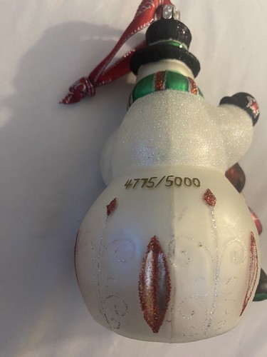 Waterford Holiday Heirloom Jolly Snowman Blown Glass Christmas Ornament 4775 - Picture 8 of 18