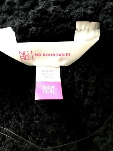NOBO NO BOUNDARIES Black POPCORN HOODIE Pullover Sweater Top Sz. Jr. S - Picture 5 of 9