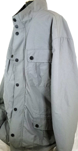 Kenneth Cole-Giacca impermeabile uomo zip e bottoni a pressione nylon-2XL XXL-Grigio - Foto 10 di 11
