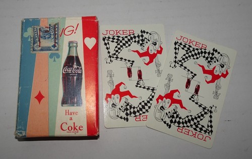 1960 COCA COLA " SURFBOARD " PLAYING CARDS Full Deck With Box and 2 Jokers - Picture 9 of 9