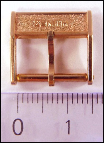ORIGINAL Vintage (New Old Stock) ROJO Goldchapado ZENITH Hebilla 14mm - Imagen 3 de 3