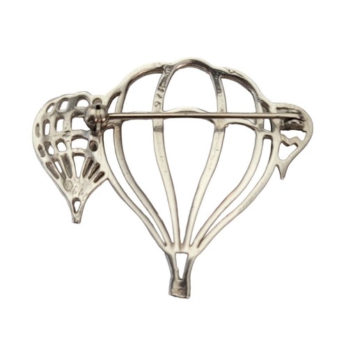 Sterling Silver Hot Air Balloons Open Style Brooch E520 - Picture 4 of 8