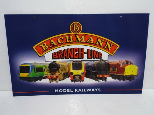 VINTAGE BACHMANN BRANCH LINE DEALERS SHOP HANGING 2 SIDED SIGN 20" X 12" (B241) - Picture 2 of 2