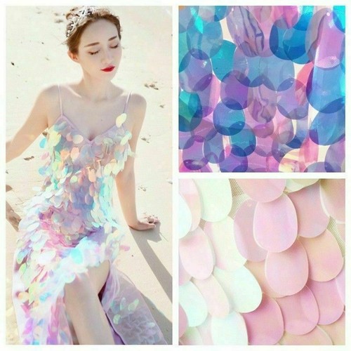 Sparkly Sequin Fabric Fancy Glitter Bling Material Mermaid Costume Decor By Yard - Picture 2 of 15