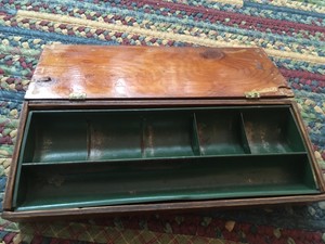 Unique Primitive Hinge Top Wood Box Army Px Green Metal Cash
