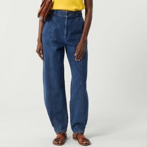 Neu mit Etikett Soeur Salvador Tapered High-Rise Front Seam Jeans - 10
