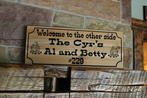 Personalized Custom Wood Sign Carved Plaque Routed Cabin Camp Name