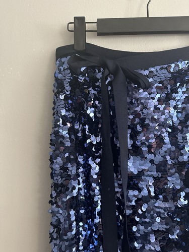 New J Crew Collection 2 Sequin Midi Mermaid Skirt Straight Blue Tie G9687 $228 - Bild 9 von 23