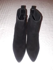 Top Moda Black Microsuede Ankle Booties Heel Womens(sz 9)- Jada 3