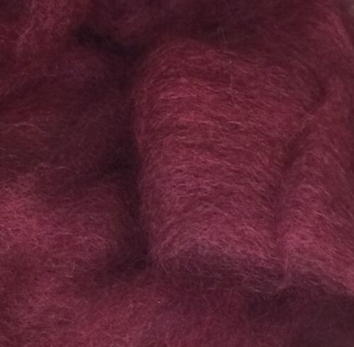 Burgandy romney roving for spinning felting weaving fiber arts knit crochet - Picture 3 of 5