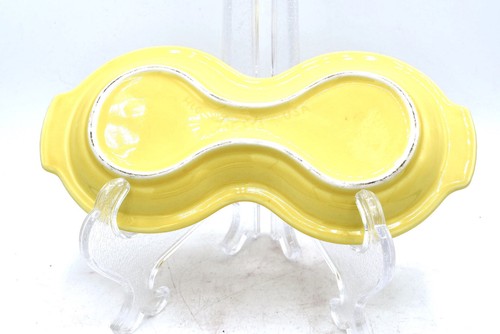 Fiesta Ware Yellow Figure 8 Plate for Sugar Creamer Replace Ceramic Dish Peanut - Picture 2 of 4