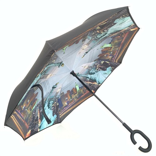 C-Handle Inverted Reverse Umbrella Flower/Solid/Animal/City/Unicorn/Flamingo/Pet - Picture 184 of 230