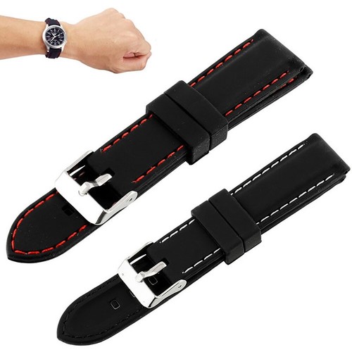 Cinturino di ricambio in silicone 18Mm/20Mm/22Mm/24Mm cinturino sportivo orologio nuovo - Foto 3 di 16