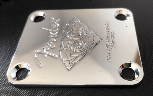 neck plate FENDER 60th DIAMOND ANNIVERSARY chrome 1946-2006 - Bild 2 von 3