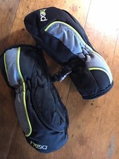 Head Ski Snow Mittens Size XXS Black Faux Fur Lining Insulated Outlast Winter