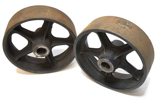 2 VINTAGE INDUSTRIE GUSSEISEN PASSENDES PAAR GIESSRÄDER - Bild 4 von 9