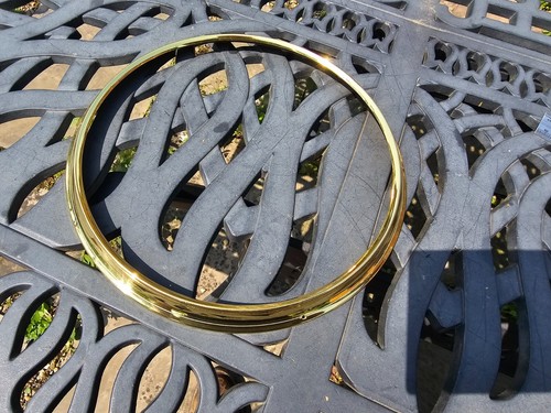 NOS spun brass 9 inch wall clock bezel PIN ON fusee america BAROMETER 9" 8 7/8"